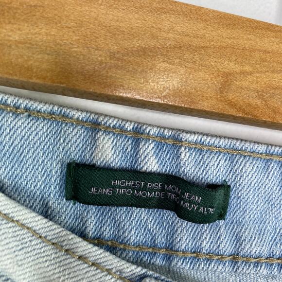 Wild Fable Highest Rise Light Wash Blue Denim Mom Jeans Women's Size 8 - Picture 9 of 11